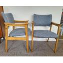 Pair of restored Danish oak carvers Villa Nova Fabric